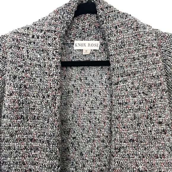 Knox Rose Gray Multicolored Longline Open Cardigan - Picture 5 of 5